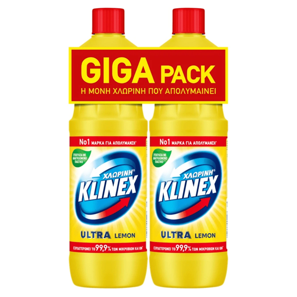 KLINEX ΧΛΩΡΙΝΗ ΠΑΧΥΡΕΥΣΤΗ (2x1250ml) - (ΛΕΜΟΝΙ)