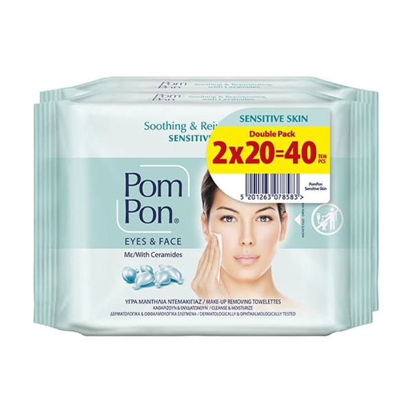 POM PON EYES ΚΑΙ FACE ΜΑΝΤΗΛΑΚΙΑ 40τεμ. - (SENSITIVE SKIN) (2x20τεμ.)