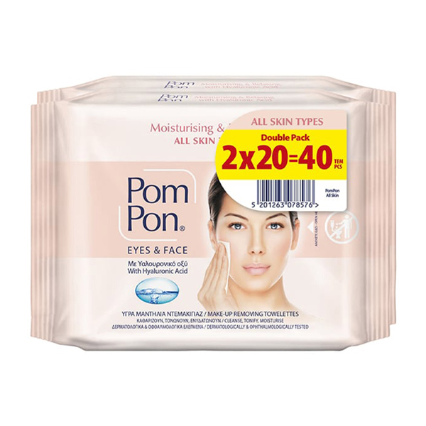 POM PON EYES ΚΑΙ FACE ΜΑΝΤΗΛΑΚΙΑ 40τεμ. - (ALL SKIN TYPES) (2x20τεμ.)