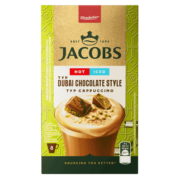 JACOBS STICKS ICED CAPPUCCINO (8τεμ.x15gr.) - (DUBAI CHOCOLATE)