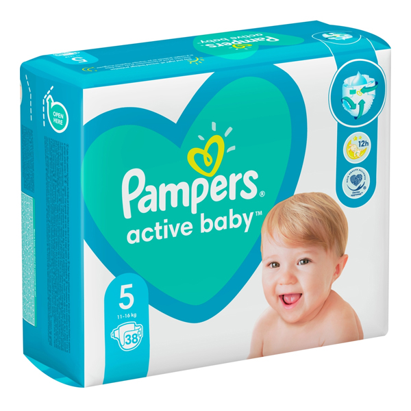 PAMPERS ΠΑΝΕΣ ACTIVE BABY No5 (38τεμ.) (11-16kg) (VP)
