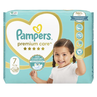 PAMPERS ΠΑΝΕΣ PREMIUM CARE Νο7 (32τεμ.) (15kg+) (JUMBO)