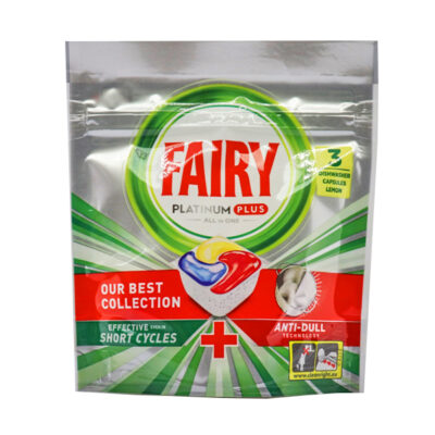 FAIRY CAPS ΠΛΥΝΤΗΡΙΟΥ ΠΙΑΤΩΝ PLATINUM PLUS  3τεμ. - (ANTI-DULL)