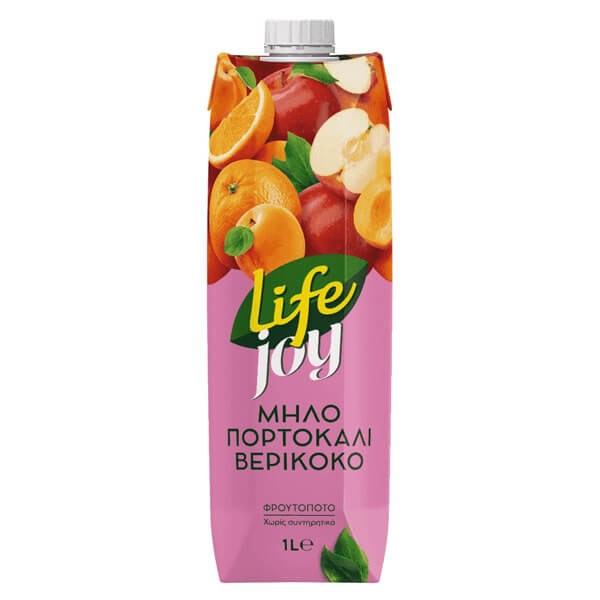 LIFE JOY 1lt - (ΜΗΛΟ-ΠΟΡΤΟΚΑΛΙ-ΒΕΡΥΚΟΚΟ)