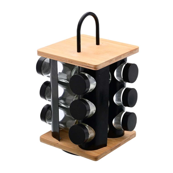 ECOCASA ΠΕΡΙΣΤΡΕΦΟΜΕΝΗ ΒΑΣΗ ΜΠΑΧΑΡΙΚΩΝ BAMBOO - (ΜΑΥΡΗ)