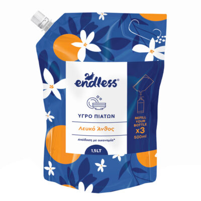 ENDLESS ΥΓΡΟ ΠΙΑΤΩΝ 1.5L POUCH- (ΛΕΥΚΟ ΑΝΘΟΣ)