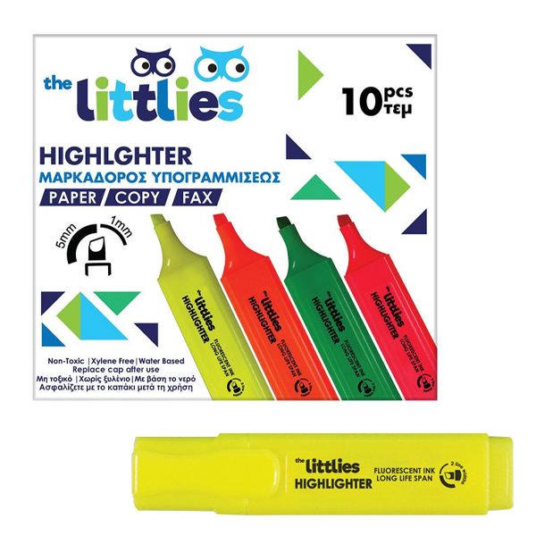 THE LITTLIES ΜΑΡΚΑΔΟΡΟΣ ΥΠΟΓΡΑΜΜΙΣΗΣ - (ΚΙΤΡΙΝΟΣ) (10τεμ.) (602370)