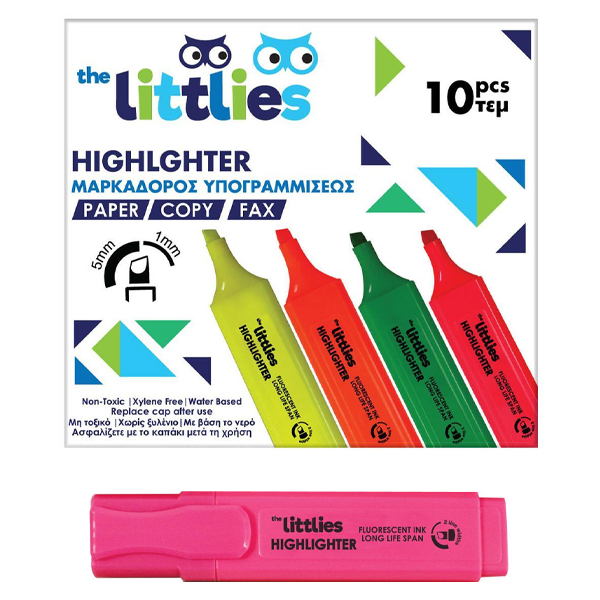 THE LITTLIES ΜΑΡΚΑΔΟΡΟΣ ΥΠΟΓΡΑΜΜΙΣΗΣ - (ΡΟΖ) (10 τμχ) (602372)