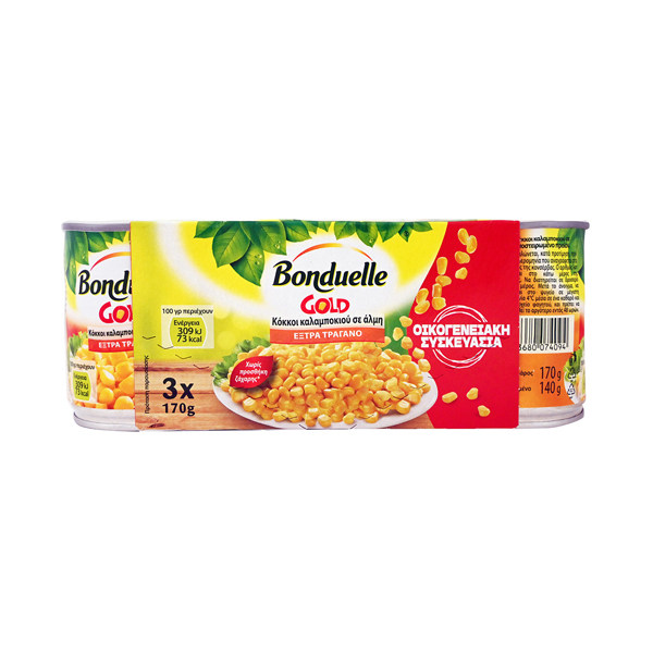 BONDUELLE ΚΑΛΑΜΠΟΚΙ GOLD 170gr. (3τεμ) - (FAMILY PACK)