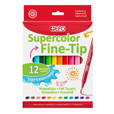 EFO ΜΑΡΚΑΔΟΡΟΙ SUPERCOLOR FINE TIP (12τεμ.) (390112)