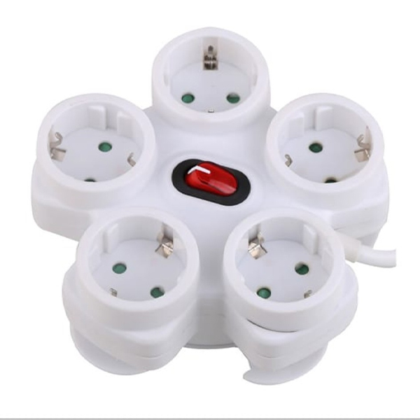 ΠΟΛΥΠΡΙΖΟ ΑΣΦΑΛΕΙΑΣ R.D.P. 5 ΘΕΣΕΩΝ (ΜΑΡΓΑΡΙΤΑ )ΜΕ ΚΑΛΩΔΙΟ 3G1.5 1.5mt