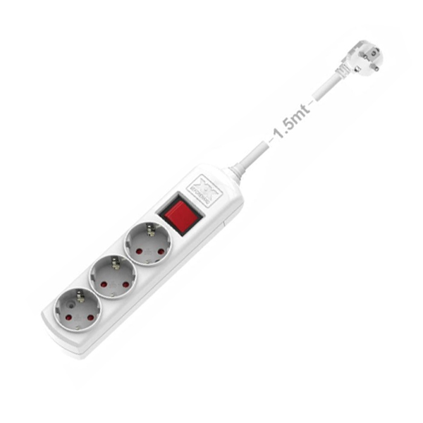 ΠΟΛΥΠΡΙΖΟ ΑΣΦΑΛΕΙΑΣ 3 ΘΕΣΕΩΝ ΜΕ ΔΙΑΚΟΠΤΗ+ΚΑΛΩΔΙΟ 1.5mt 3x1.5 + ΤΡΥΠΕΣ