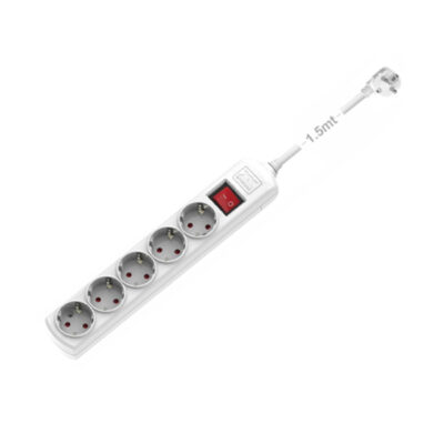 ΠΟΛΥΠΡΙΖΟ ΑΣΦΑΛΕΙΑΣ 5 ΘΕΣΕΩΝ ΜΕ ΔΙΑΚΟΠΤΗ+ΚΑΛΩΔΙΟ 1.5mt 3x1.5 + ΤΡΥΠΕΣ