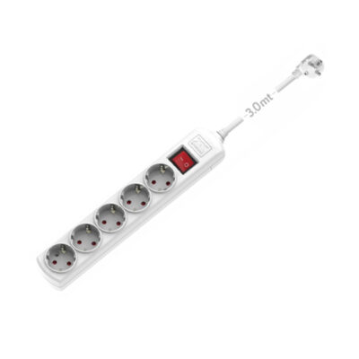 ΠΟΛΥΠΡΙΖΟ ΑΣΦΑΛΕΙΑΣ 5 ΘΕΣΕΩΝ ΜΕ ΔΙΑΚΟΠΤΗ+ΚΑΛΩΔΙΟ 3mt 3x1.5 + ΤΡΥΠΕΣ