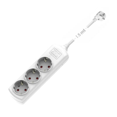 ΠΟΛΥΠΡΙΖΟ ΑΣΦΑΛΕΙΑΣ 3 ΘΕΣΕΩΝ ΜΕ ΚΑΛΩΔΙΟ 1.5mt 3x1.5 + ΤΡΥΠΕΣ