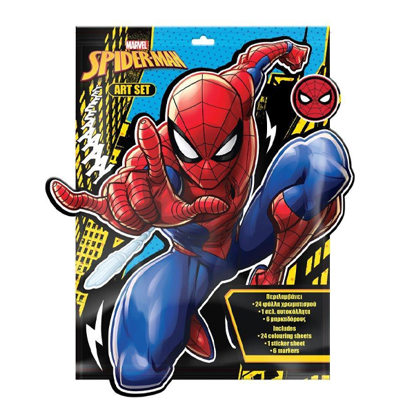 ΠΡΟΣΧΕΔΙΑΣΜΕΝΕΣ ΣΕΛΙΔΕΣ ΧΡΩΜΑΤΙΣΜΟΥ 24Φ+1ΣΕΛ ΑΥΤΟΚ+6ΜΑΡΚ ΜΙΝΙ SPIDERMAN