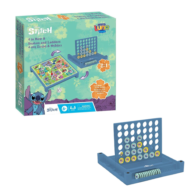 ΕΠΙΤΡΑΠΕΖΙΟ ΠΑΙΧΝΙΔΙ 4 ΣΤΗΝ ΣΕΙΡΑ ΚΑΙ ΦΙΔΑΚΙ DISNEY STITCH LUNA TOYS 29X29X6 ΕΚ.