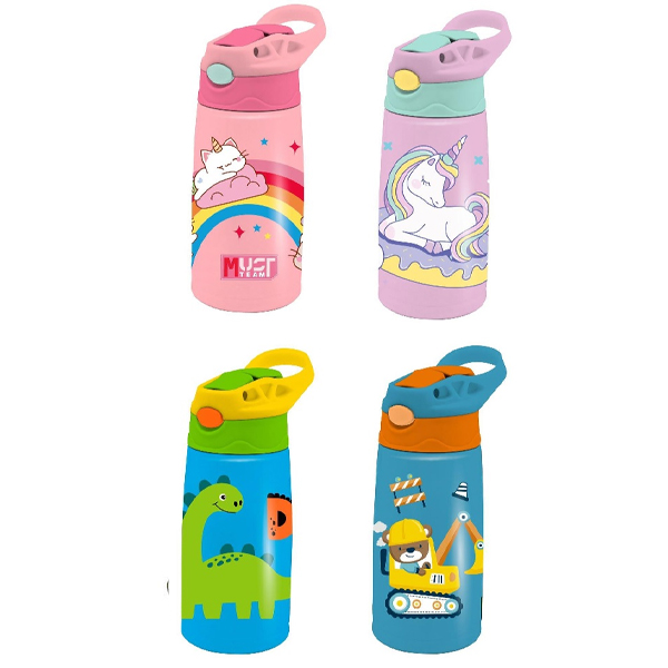 ΠΑΓΟΥΡΙ ΘΕΡΜΟΣ ΑΝΟΞΕΙΔΩΤΟ MUST TEAM ΠΑΙΔΙΚΟ 400 ML ΜΕ ΚΑΛΑΜΑΚΙ 4 ΣΧΕΔΙΑ