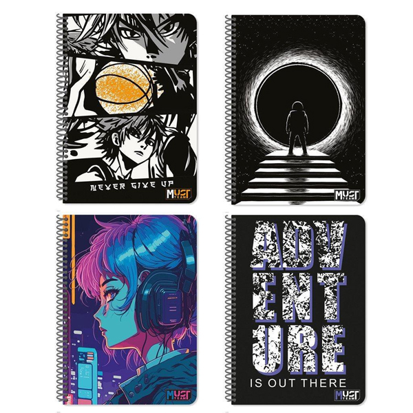 ΤΕΤΡΑΔΙΟ ΣΠΙΡΑΛ 17Χ25 3Θ 90Φ MUST TEAM ROCK