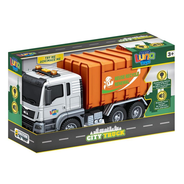 ΑΠΟΡΡΙΜΜΑΤΟΦΟΡΟ FRICTION LUNA TOYS 1:14, ΜΕ ΦΩΣ ΚΑΙ ΗΧΟ 31X12X18 ΕΚ.