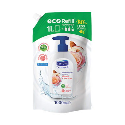 SEPTONA DERMASOFT ΑΝΤΑΛΛΑΚΤΙΚΟ ΚΡΕΜΟΣΑΠΟΥΝΟ 1lt - (ALMOND ΚΑΙ TEA ROSE)