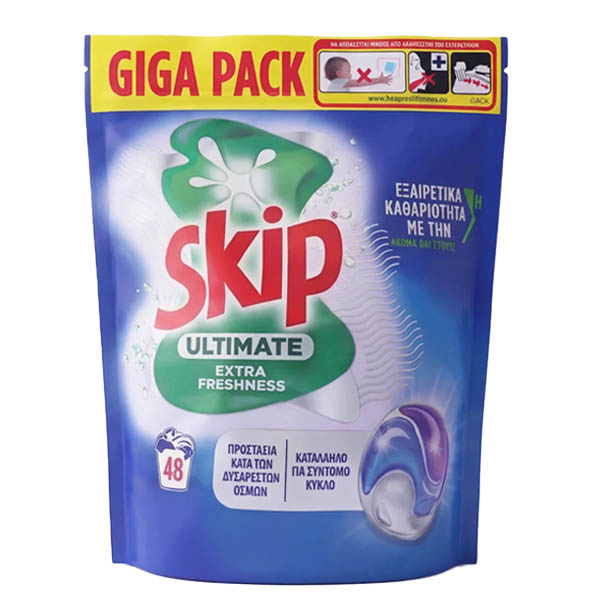 SKIP ΚΑΨΟΥΛΕΣ 48τεμ. TRIO (1013gr.) - (SPRING FRESH)