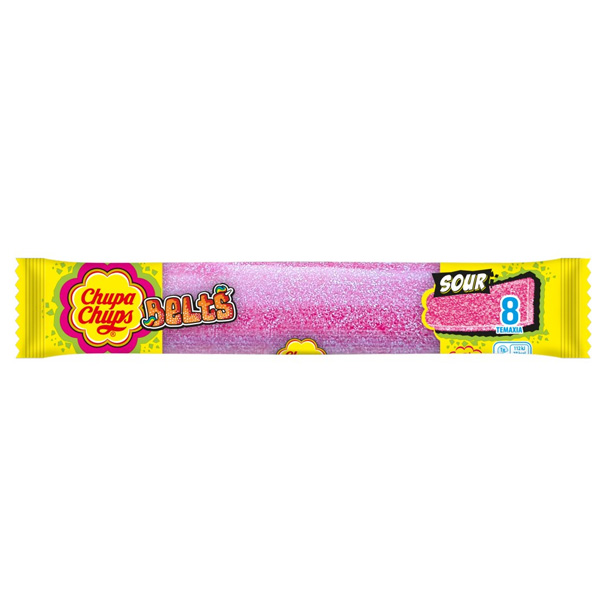 CHUPA CHUPS BELTS (16x58gr.) - (SOUR STRAWBERRY)