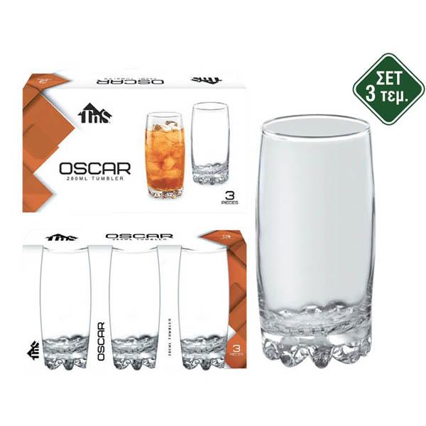 ΠΟΤΗΡΙ ''OSCAR''  ΣΕΤ/3  280ML 16