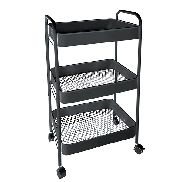 SH001-BLACK ΜΕΤΑΛΛΙΚΗ ΡΑΦΙΕΡΑ 3 ΘΕΣΕΩΝ 41X28X72CM ΜΑΥΡΟ  1