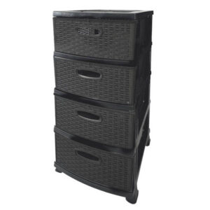 DR/RT/BLK ΠΛΑΣΤΙΚΗ ΣΥΡΤΑΡΙΕΡΑ 4 ΘΕΣΕΩΝ RATTAN ΜΑΥΡΟ
