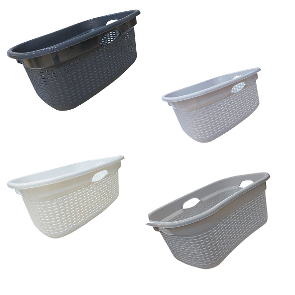 8760 ΚΑΛΑΘΙ ΑΠΛΥΤΩΝ ΟΒΑΛ RATTAN 4 ΧΡΩΜΑΤΑ 50LT  64Χ42Χ25 CM 12