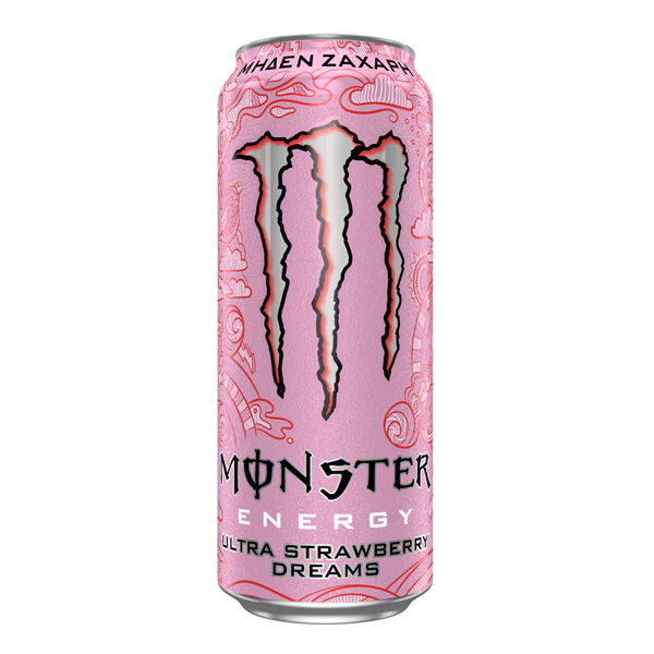 MONSTER ENERGY DRINK 500ml - (ULTRA STRAWBERRY) (ZERO SUGAR)