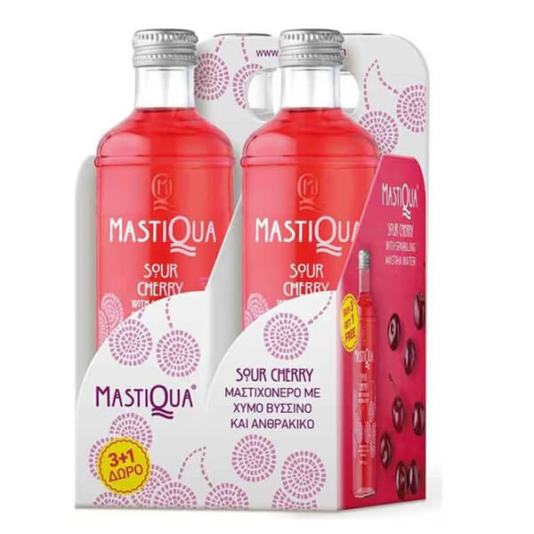 MASTIQUA ΑΝΘΡΑΚΟΥΧΟ ΝΕΡΟ 330ml - (ΒΥΣΣΙΝΟ)  (3+1 ΔΩΡΟ)