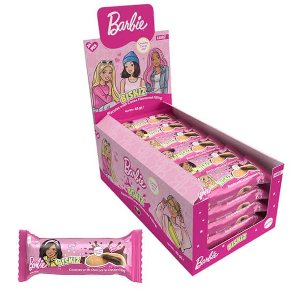 BARBIE ΓΕΜΙΣΤΑ ΜΠΙΣΚΟΤΑ (24x45gr.) - (ΚΡΕΜΑ ΚΑΚΑΟ)