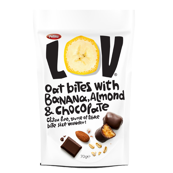 PELLITO LOV OAT BITES 70gr. - (ΜΠΑΝΑΝΑ - ΣΟΚΟΛΑΤΑ - ΑΜΥΓΔΑΛΟ)