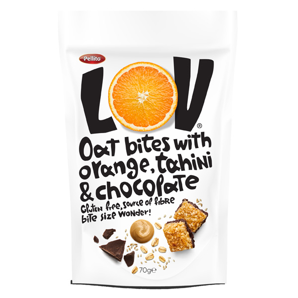 PELLITO LOV OAT BITES 70gr. - (ΠΟΡΤΟΚΑΛΙ - ΤΑΧΝΙΝΙ - ΣΟΚΟΛΑΤΑ)