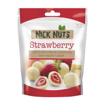 NICK NUTS ΦΡΑΟΥΛΕΣ 100gr. - (ΕΠΙΚΑΛΥΨΗ ΛΕΥΚΗΣ ΣΟΚΟΛΑΤΑΣ ΚΑΙ ΑΡΩΜΑ ΓΙΑΟΥΡΤΙ)