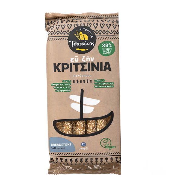 ΤΣΑΤΣΑΚΗΣ ΕΥ ΖΗΝ ΚΡΙΤΣΙΝΙΑ 200gr. - (ΠΟΛΥΣΠΟΡΟ ΚΑΙ 30% ΛΙΓΟΤΕΡΗ ΖΑΧΑΡΗ ΚΑΙ ΑΛΑΤΙ)