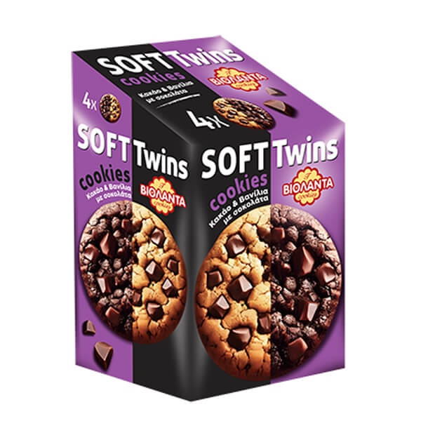 ΒΙΟΛΑΝΤΑ SOFT COOKIES TWINS 160gr. - (ΚΑΚΑΟ ΚΑΙ ΒΑΝΙΛΙΑ ΜΕ ΣΟΚΟΛΑΤΑ)