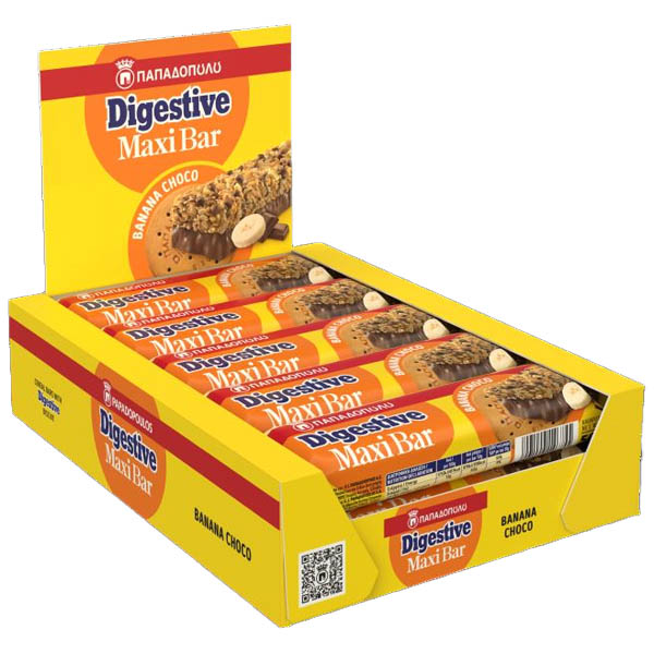 ΠΑΠΑΔΟΠΟΥΛΟΥ DIGESTIVE MAXI BARS (10x50gr.) - (ΜΠΑΝΑΝΑ ΣΟΚΟΛΑΤΑ)
