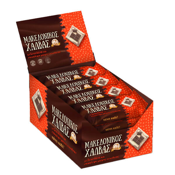 ΜΑΚΕΔΟΝΙΚΟΣ ΧΑΛΒΑΣ 16x35gr - (ΣΟΚΟΛΑΤΑ ΚΑΙ ΕΠΙΚΑΛΥΨΗ ΜΑΥΡΗΣ ΣΟΚΟΛΑΤΑΣ)