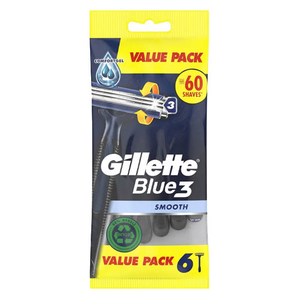 GILLETTE ΞΥΡΑΦΑΚΙΑ BLUE 3 (6τεμ.) - (SMOOTH)