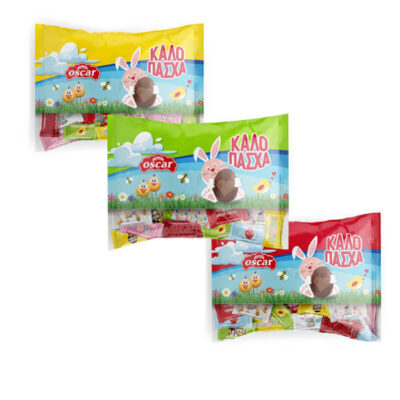 OSCAR ΠΑΣΧΑΛΙΝΑ ΜΙΝΙ ΣΟΚΟΛΑΤΑΚΙΑ 250gr. (FLOW PACK)