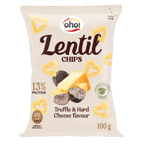 OHO! LENTIL CHIPS 100gr. - (ΤΡΟΥΦΑ ΚΑΙ ΣΚΛΗΡΟ ΤΥΡΙ)