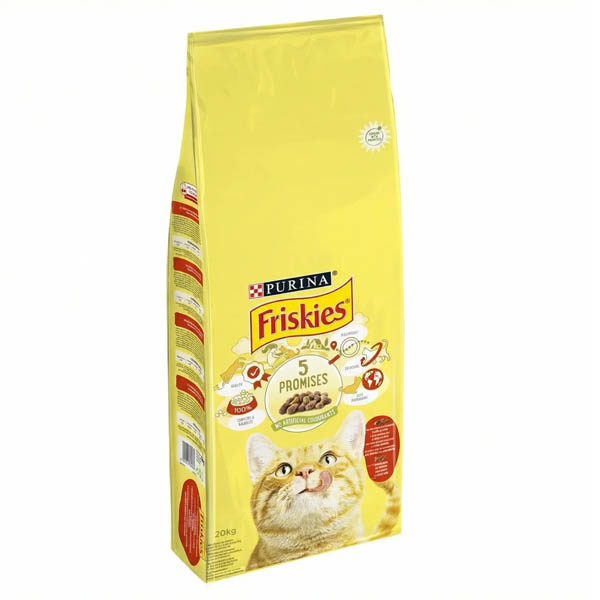 FRISKIES ΓΑΤΟΤΡΟΦΗ 20kg - (ΒΟΔΙΝΟ-ΛΑΧΑΝΙΚΑ)