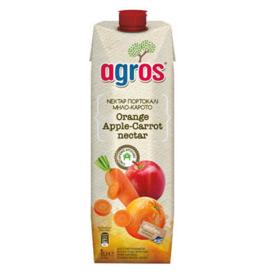 AGROS ΧΥΜΟΣ 1lit - (ΠΟΡΤΟΚΑΛΙ-ΜΗΛΟ-ΚΑΡΟΤΟ ΝΕΚΤΑΡ)