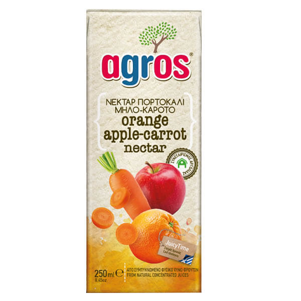 AGROS ΧΥΜΟΣ 250ml - (ΠΟΡΤΟΚΑΛΙ-ΜΗΛΟ-ΚΑΡΟΤΟ ΝΕΚΤΑΡ)