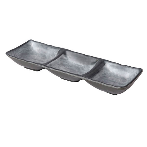 ΠΙΑΤΕΛΑ ΤΡΙΠΛΟ ΜΠΩΛΑΚΙ ΜΕΛΑΜΙΝΗΣ ΓΚΡΙ ΑΝΟΙΧΤΟ 26X9X3.5CM