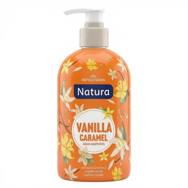 PAPOUTSANIS NATURA ΚΡΕΜΟΣΑΠΟΥΝΟ 480ml - (VANILLA CARAMEL)