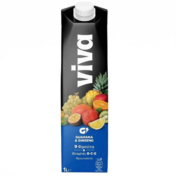 VIVA 1lit - (9 ΦΡΟΥΤΑ GUARANA ΚΑΙ GINSENG ΦΡΟΥΤΟΠΟΤΟ)